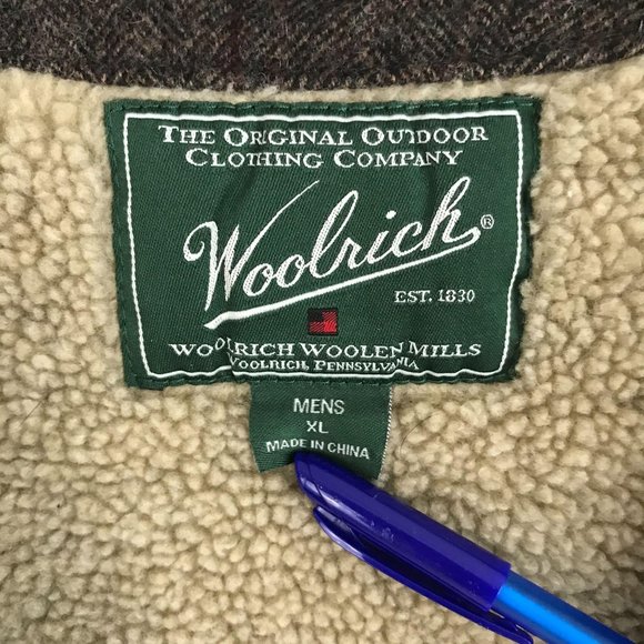 Woolrich Teton Herringbone Check Fleece Wool Vest - Picture 4 of 7